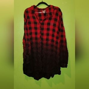 Ombre Plaid Top
